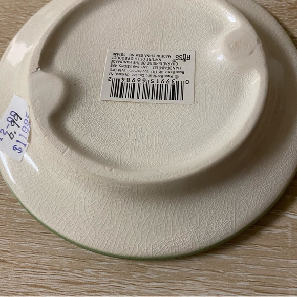 Vintage Russ Berrie Decorative Plate Saucer Christmas Holiday Holly Berry NWT - Picture 6 of 6